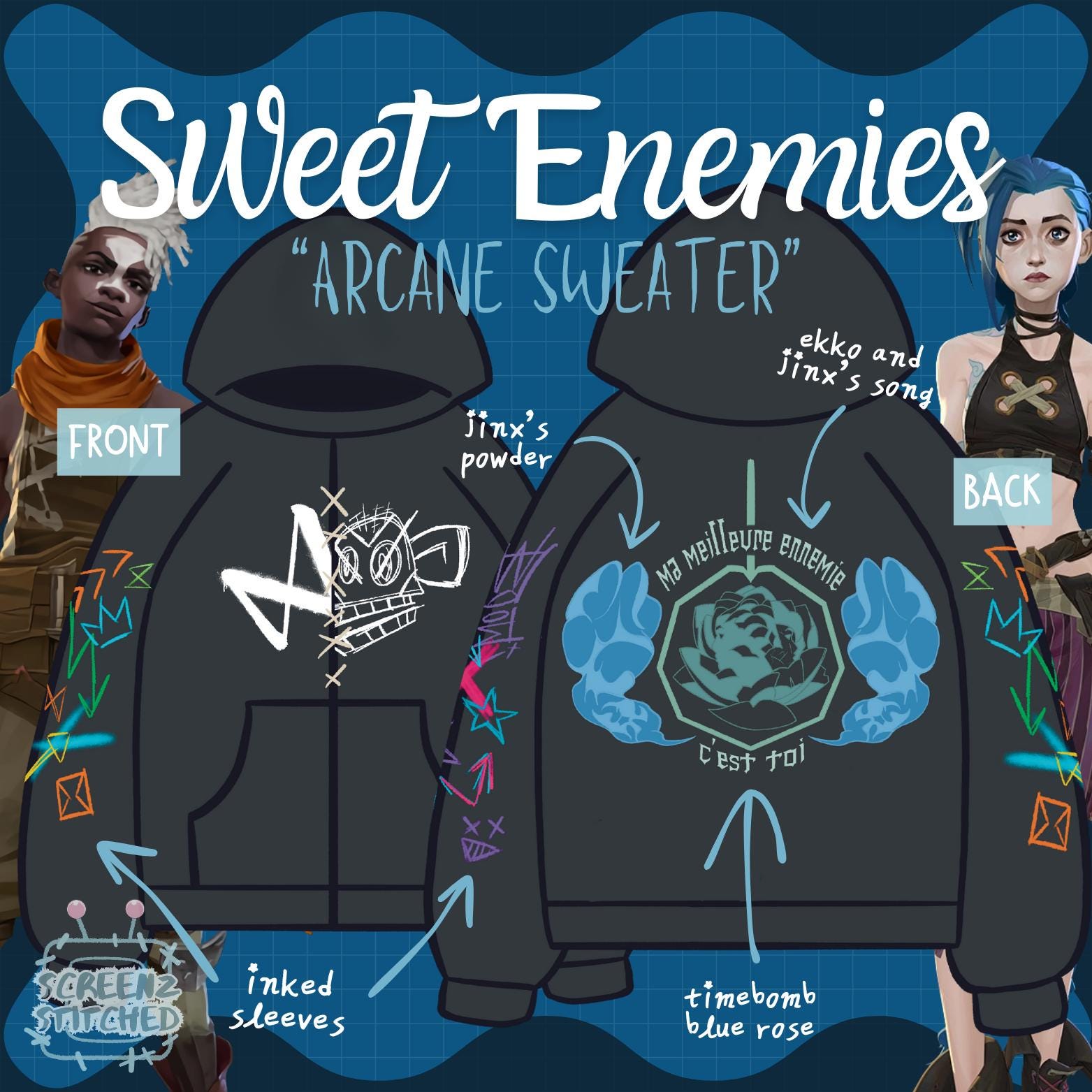 Timebomb "Sweet Enemies" Oversized Sweater
