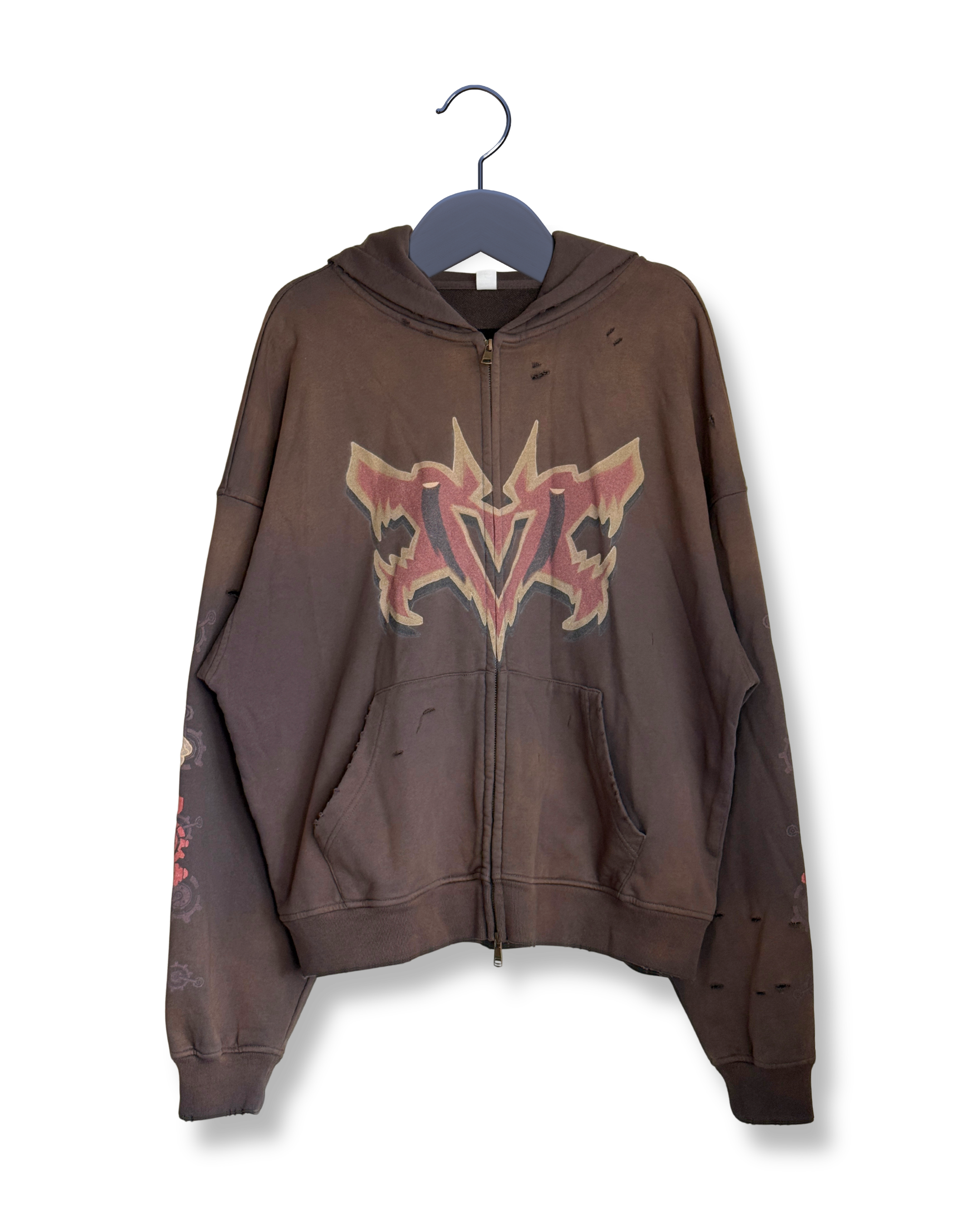 Pit Vightor “Violet Arcane” Distressed Full Zip Hoodie SUBTLE SCREENZ