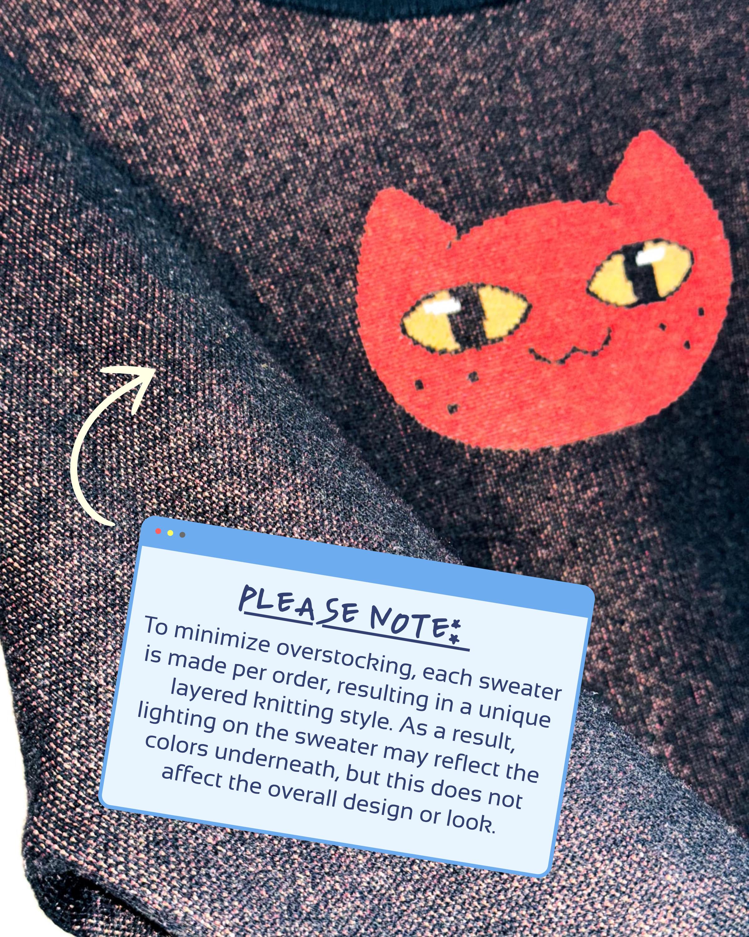 Knitted Night-O-Kitty Sweater