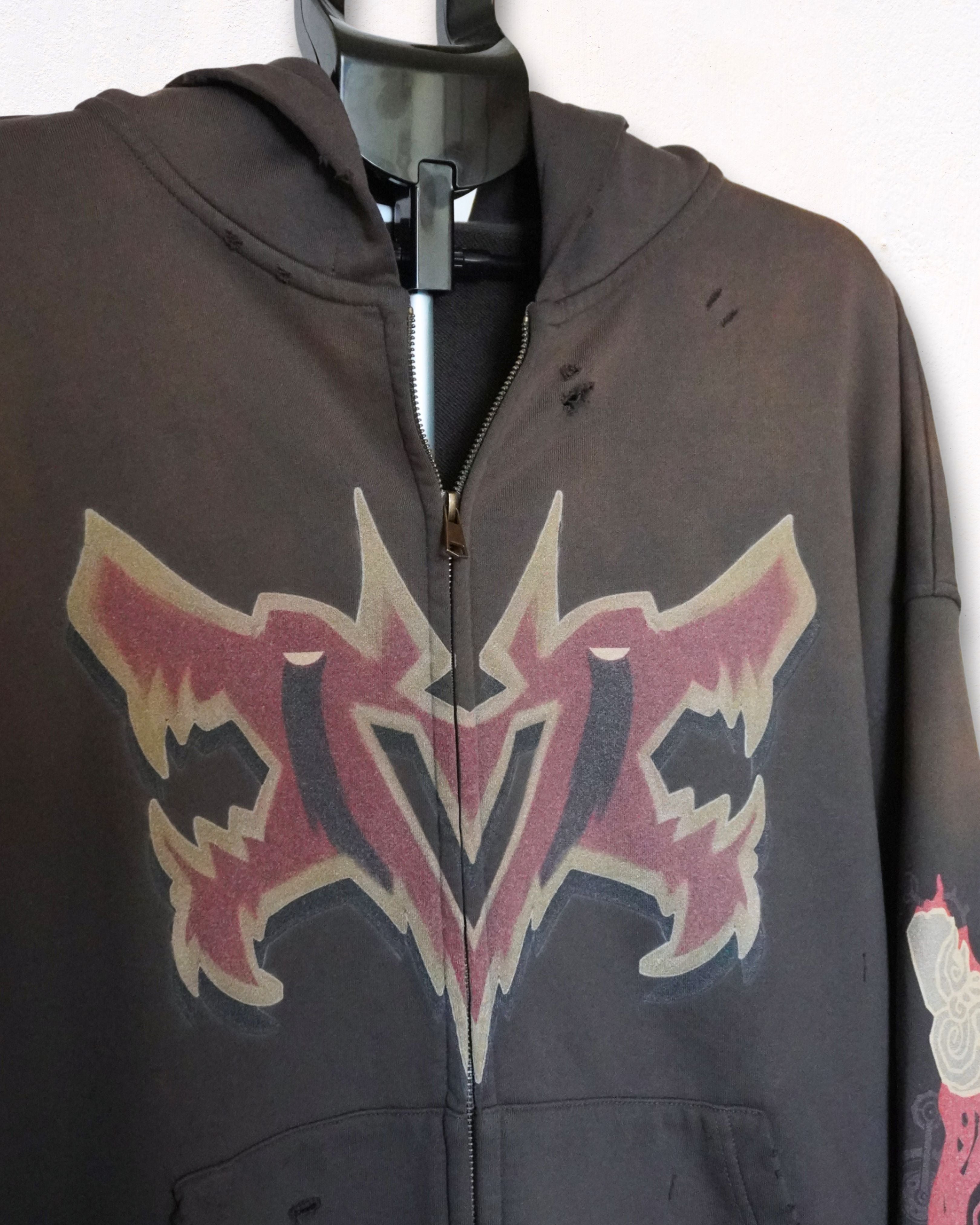Pit Vightor “Violet Arcane” Distressed Full Zip Hoodie