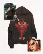 Pit Vightor “Violet Arcane” Distressed Full Zip Hoodie