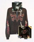 Pit Vightor “Violet Arcane” Distressed Full Zip Hoodie