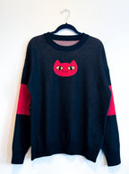 Knitted Night-O-Kitty Sweater