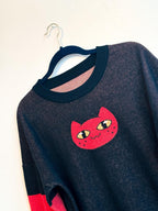 Knitted Night-O-Kitty Sweater