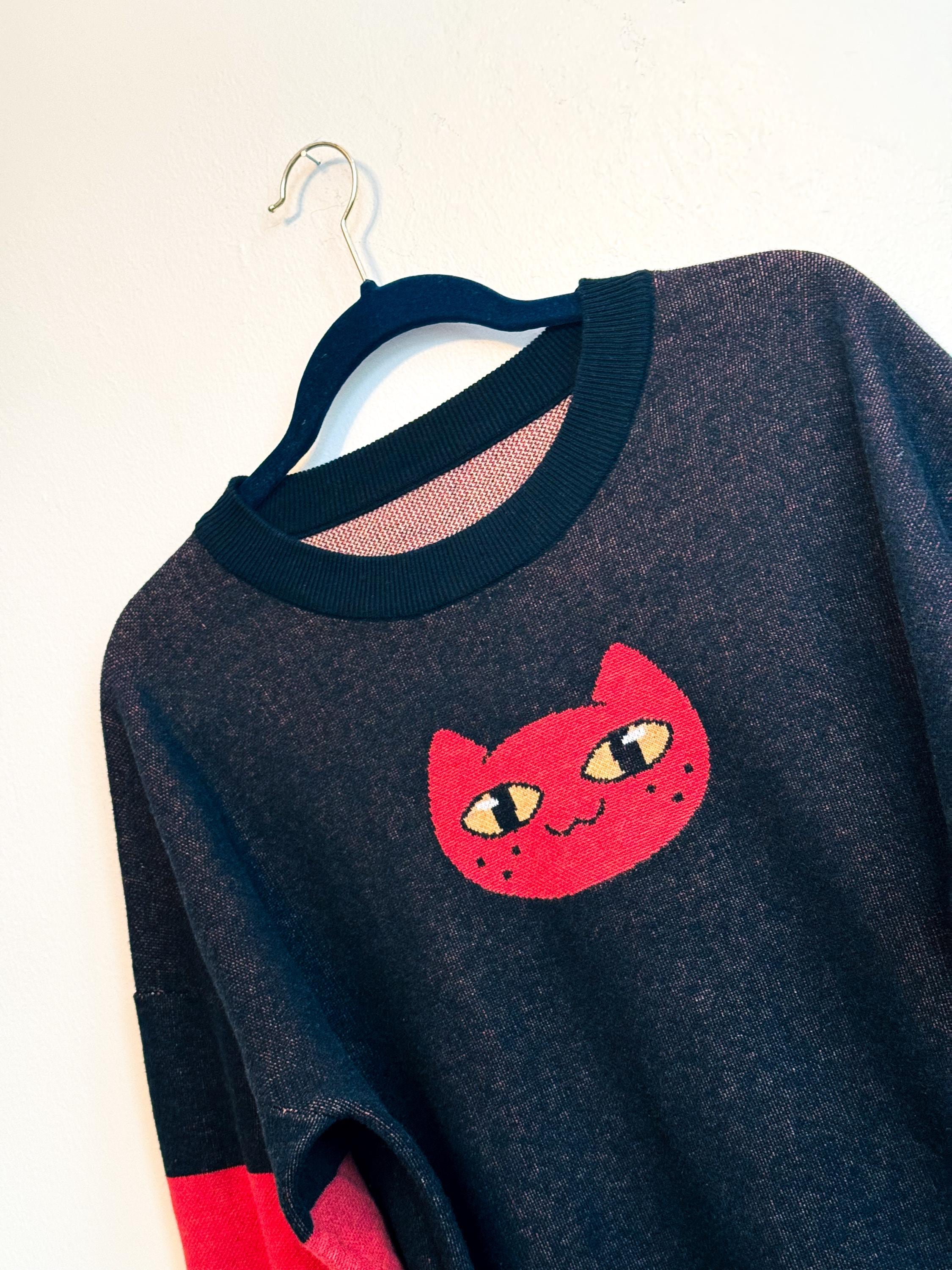 Knitted Night-O-Kitty Sweater