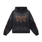 Pit Vightor “Violet Arcane” Distressed Full Zip Hoodie