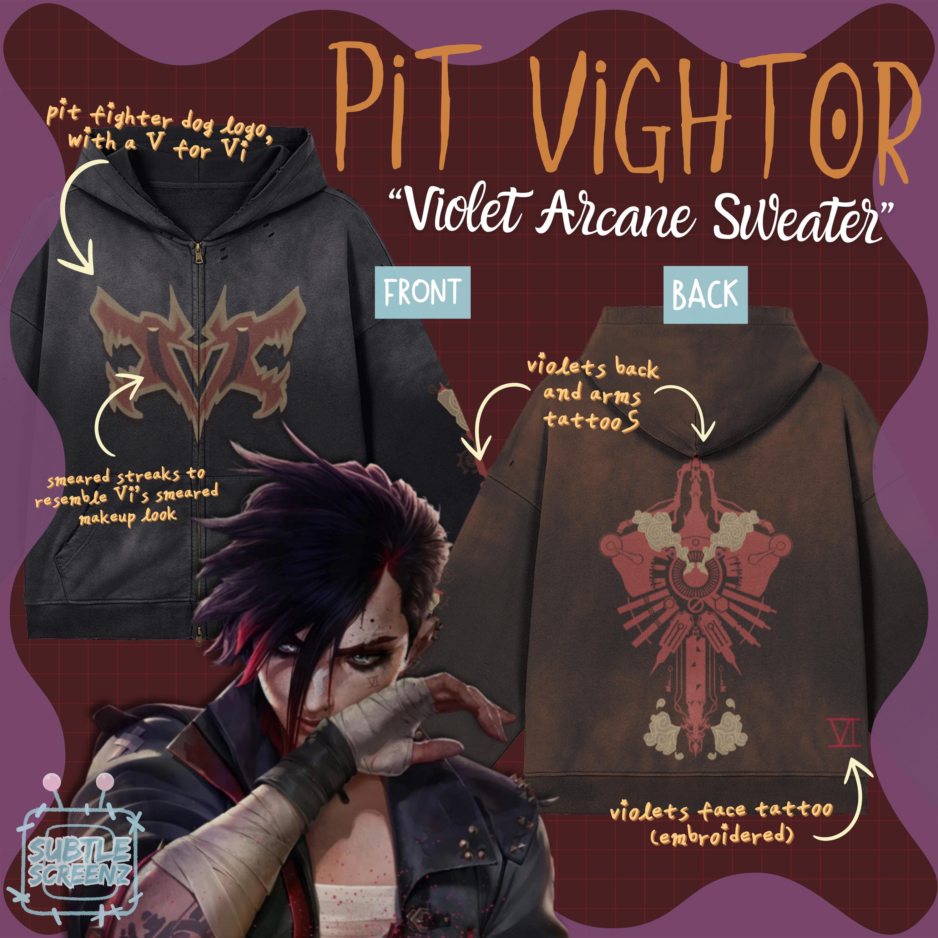 Pit Vightor “Violet Arcane” Distressed Full Zip Hoodie