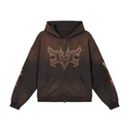 Pit Vightor “Violet Arcane” Distressed Full Zip Hoodie