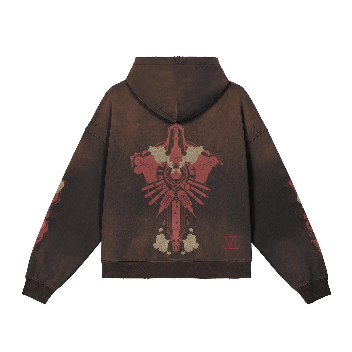 Pit Vightor “Violet Arcane” Distressed Full Zip Hoodie